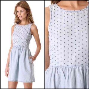 Embroidered eyelet chambray dress- Madewell